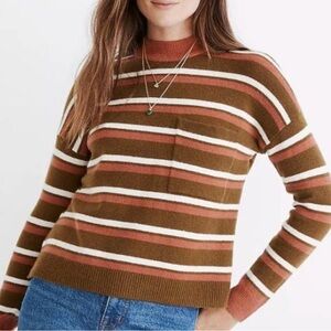 Madewell Redmond Mockneck Pocket Stripe Sweater